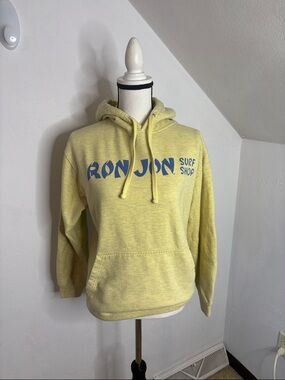 Ron Jon Pale Yellow Hoodie with Blue Logo